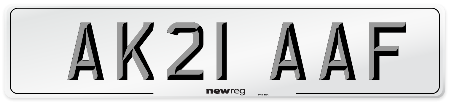 AK21 AAF Number Plate from New Reg